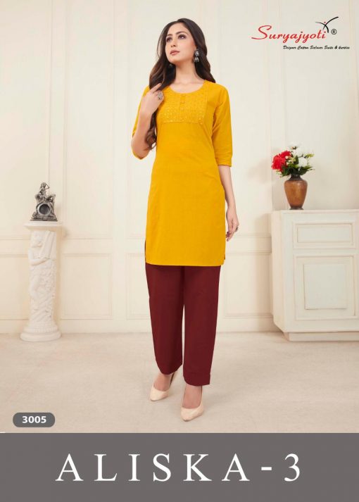 Suryajyoti Aliska Vol 3 Kurti Wholesale Catalog 10 Pcs 4 510x713 - Suryajyoti Aliska Vol 3 Kurti Wholesale Catalog 10 Pcs