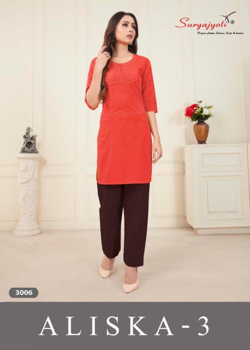 Suryajyoti Aliska Vol 3 Kurti Wholesale Catalog 10 Pcs 5 510x713 - Suryajyoti Aliska Vol 3 Kurti Wholesale Catalog 10 Pcs