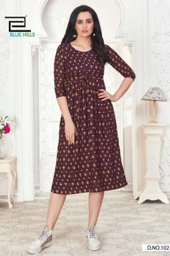 Blue Hills Hi Fi Kurti Wholesale Catalog 4 Pcs