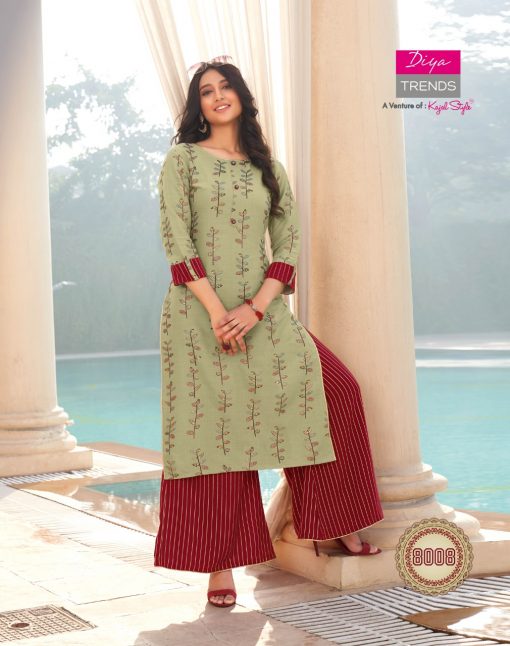 Diya Trends Bibas Vol 8 by Kajal Style Kurti with Palazzo Pant Wholesale Catalog 14 Pcs 1 510x646 - Diya Trends Biba’s Vol 8 by Kajal Style Kurti with Palazzo Pant Wholesale Catalog 14 Pcs