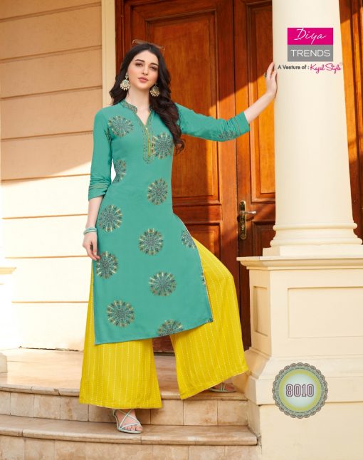 Diya Trends Bibas Vol 8 by Kajal Style Kurti with Palazzo Pant Wholesale Catalog 14 Pcs 4 510x646 - Diya Trends Biba’s Vol 8 by Kajal Style Kurti with Palazzo Pant Wholesale Catalog 14 Pcs