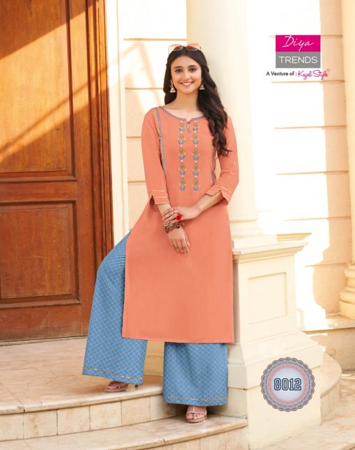 Diya Trends Bibas Vol 8 by Kajal Style Kurti with Palazzo Pant Wholesale Catalog 14 Pcs 5 510x646 - Diya Trends Biba’s Vol 8 by Kajal Style Kurti with Palazzo Pant Wholesale Catalog 14 Pcs