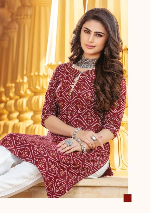 Kiana Bandhani Vol 2 Kurti with Pant Wholesale Catalog 8 Pcs 7 510x725 - Kiana Bandhani Vol 2 Kurti with Pant Wholesale Catalog 8 Pcs