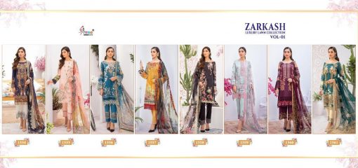 Shree Fabs Zarkash Luxury Lawn Collection Vol 1 Salwar Suit Wholesale Catalog 8 Pcs 14 510x240 - Shree Fabs Zarkash Luxury Lawn Collection Vol 1 Salwar Suit Wholesale Catalog 8 Pcs