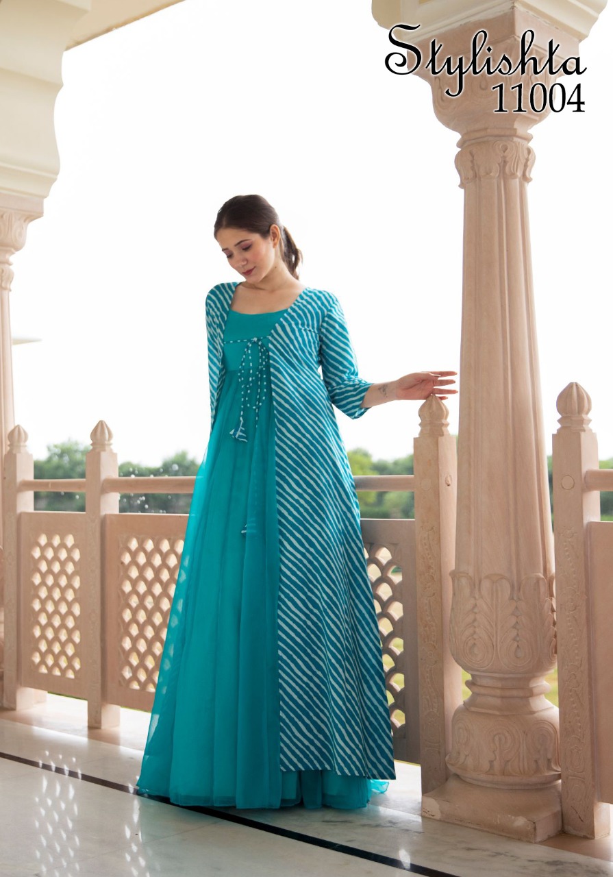 Georgette Embroidered Ladies Designer Gown With Dupatta at Rs 1499/piece in  Surat