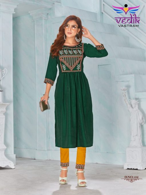 Vedik Vastram Rich Look Vol 1 Kurti with Pant Wholesale Catalog 6 Pcs 3 510x680 - Vedik Vastram Rich Look Vol 1 Kurti with Pant Wholesale Catalog 6 Pcs