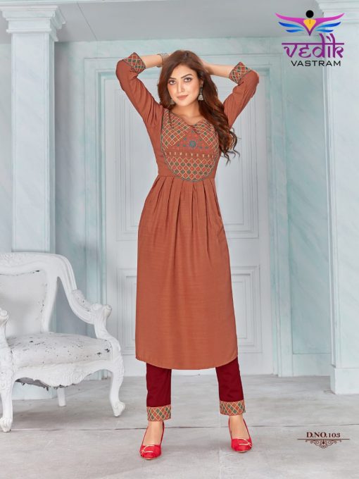 Vedik Vastram Rich Look Vol 1 Kurti with Pant Wholesale Catalog 6 Pcs 7 510x680 - Vedik Vastram Rich Look Vol 1 Kurti with Pant Wholesale Catalog 6 Pcs