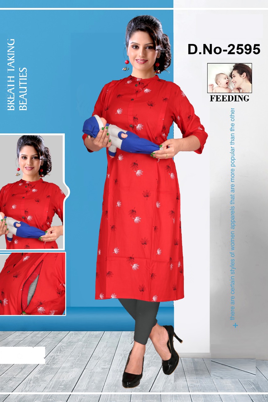 Buy Swarnkar Creation Maternity Dress Pregnancy Casual Long Sleeve Dual  Zipped for Feeding Nursing Maternity Comfort Dress Kurti (Medium,  Multicolour) at Amazon.in