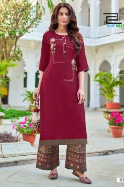 Blue Hills Party Women Kurti with Palazzo Wholesale Catalog 8 Pcs