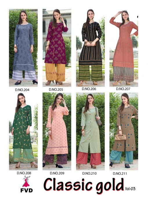 FVD Classic Gol Vol 3 Kurti with Palazzo Wholesale Catalog 8 Pcs 18 510x680 - FVD Classic Gol Vol 3 Kurti with Palazzo Wholesale Catalog 8 Pcs