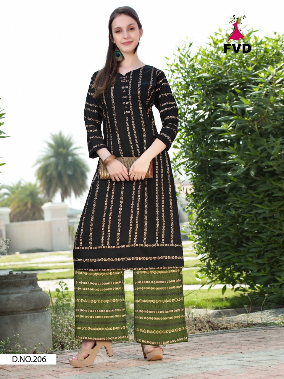 Buy Women Straight Cotton Stylish Kurti Plazo Set with Dupatta  (Black_Medium) at Amazon.in