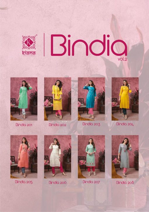 Kiana Bindia Vol 2 Kurti with Pant Wholesale Catalog 8 Pcs 14 510x725 - Kiana Bindia Vol 2 Kurti with Pant Wholesale Catalog 8 Pcs