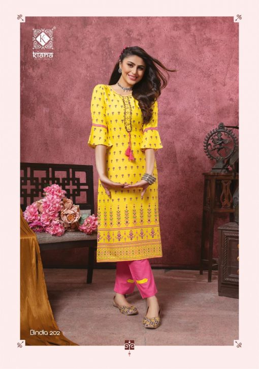 Kiana Bindia Vol 2 Kurti with Pant Wholesale Catalog 8 Pcs 3 510x725 - Kiana Bindia Vol 2 Kurti with Pant Wholesale Catalog 8 Pcs