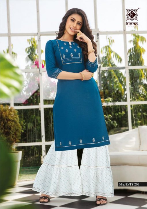 Kiana Majesty Vol 2 Kurti with Palazzo Skirt Sharara Pant Wholesale Catalog 8 Pcs 6 510x725 - Kiana Majesty Vol 2 Kurti with Palazzo Skirt Sharara Pant Wholesale Catalog 8 Pcs