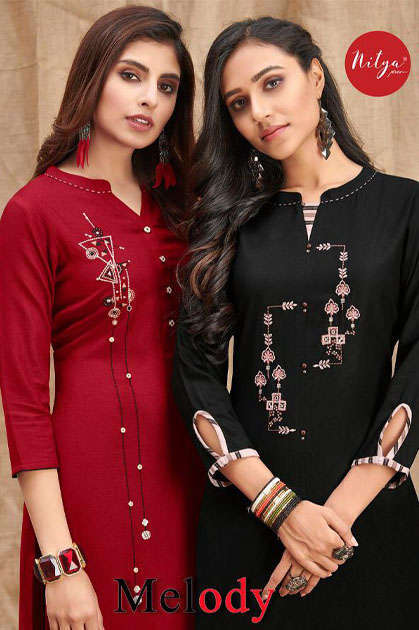 Lt Nitya Presents Femista Linen Beautiful Designer Kurtis Cataloge  Wholesaler