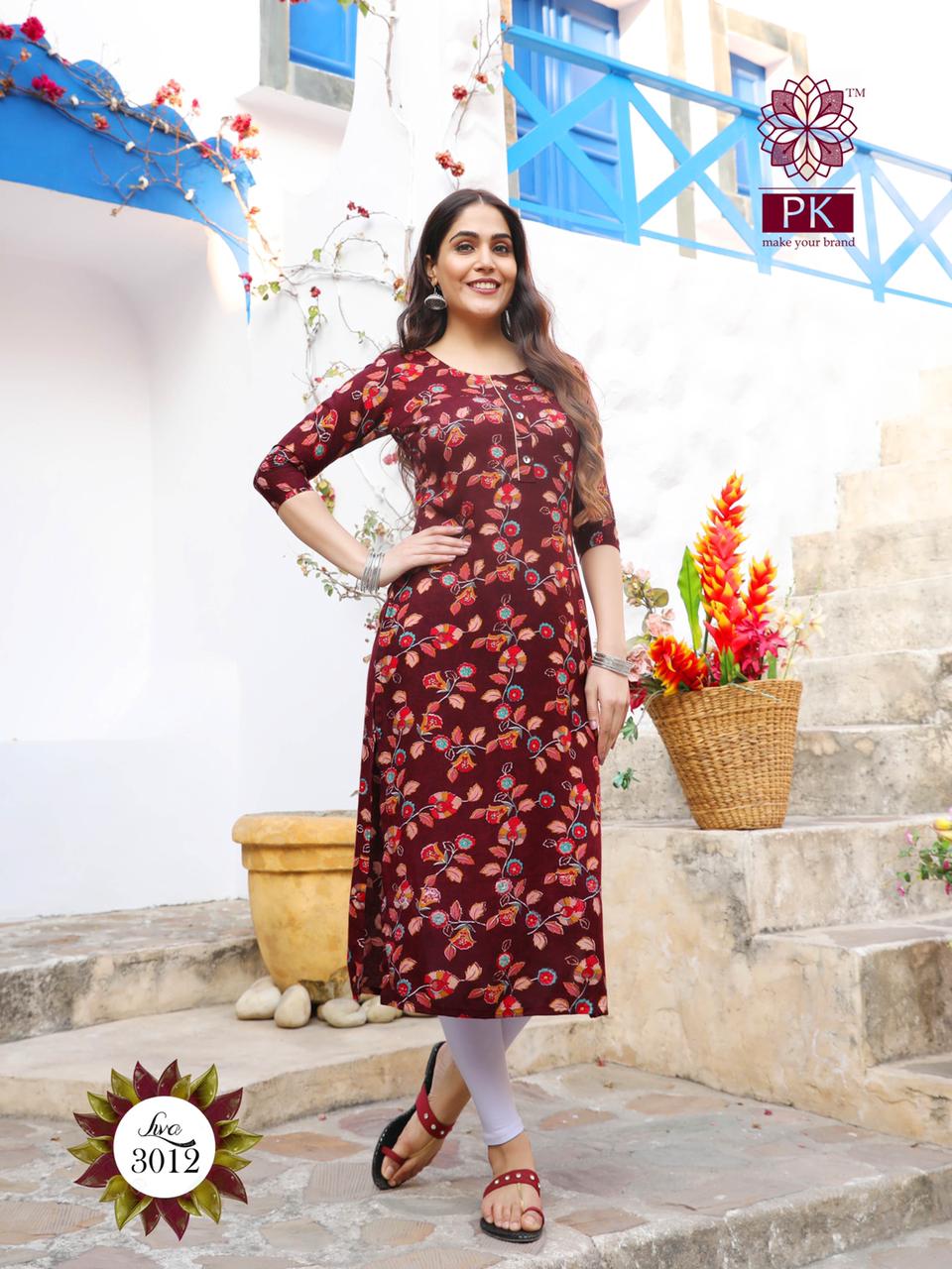 Pk Fashion Liva Vol 3 Kurti Wholesale Catalog 13 Pcs - Suratfabric.com