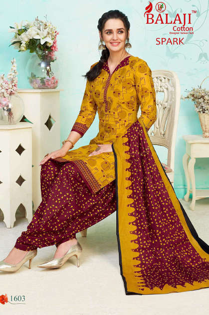 Balaji Cotton Spark Vol 16 Salwar Suit Wholesale Catalog 16 Pcs