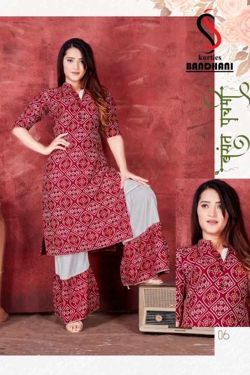 Bandhani Kurti with Sharara Wholesale Catalog 8 Pcs 9 1 510x765 - Bandhani Kurti with Sharara Wholesale Catalog 8 Pcs