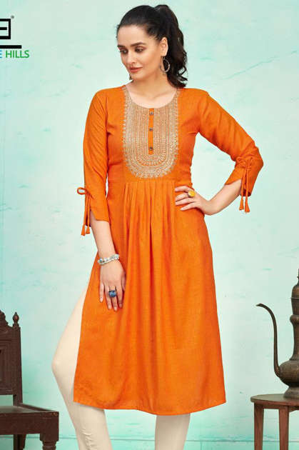 Middle slit kurti South Indian style in Georgette fabric