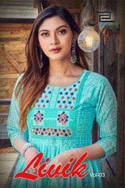 Blue Hills Livik Vol 3 Kurti Wholesale Catalog 8 Pcs