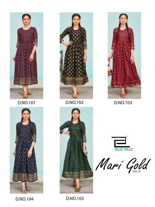 Blue Hills Mari Gold Vol 1 Kurti Wholesale Catalog 5 Pcs 8 510x680 - Blue Hills Mari Gold Vol 1 Kurti Wholesale Catalog 5 Pcs