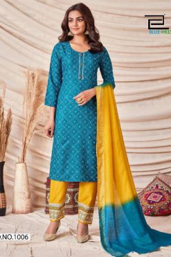 Blue Hills Skyline Vol 1 Kurti with Dupatta Bottom Wholesale Catalog 8 Pcs