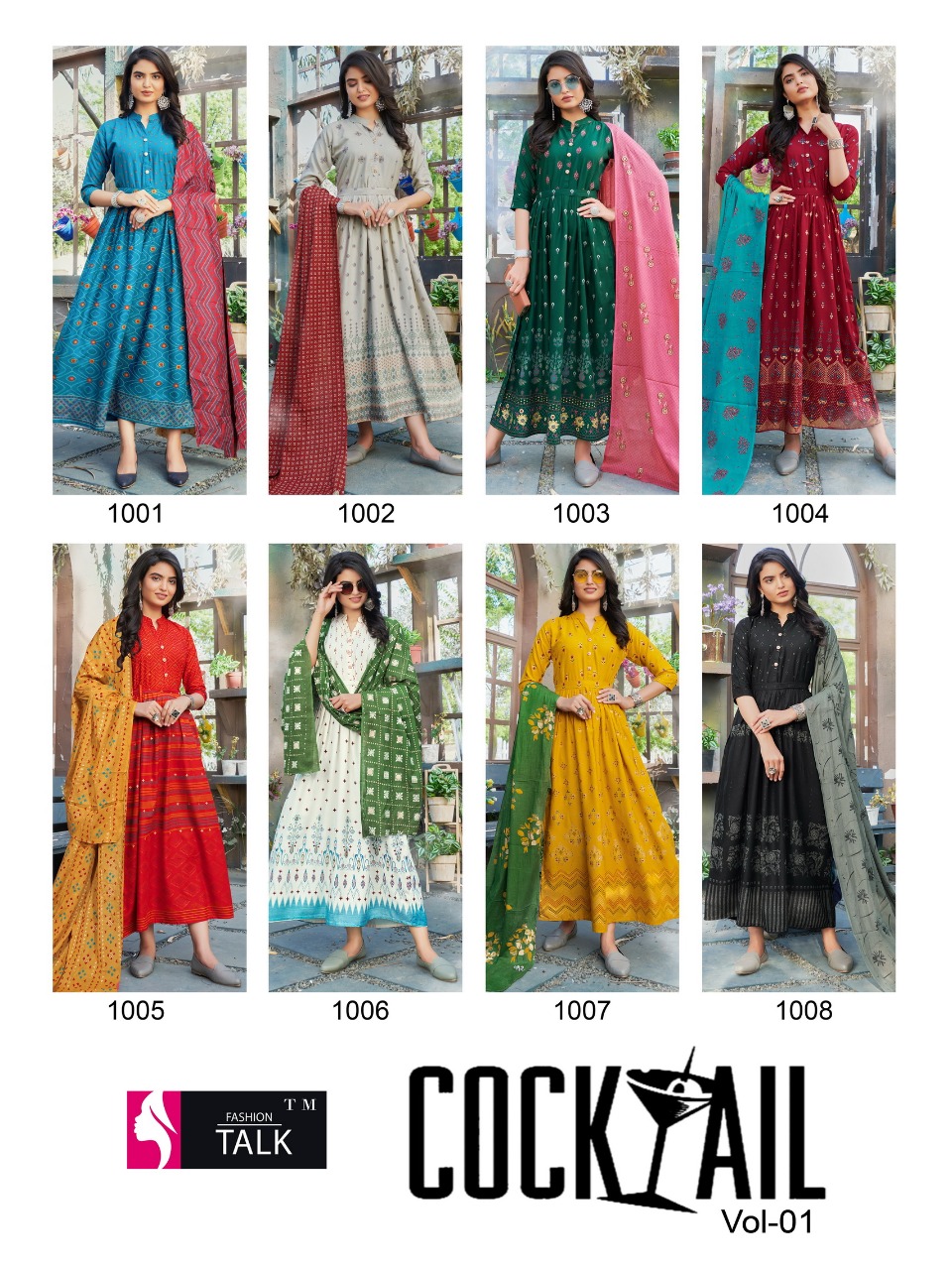 Fashion Talk Cocktail Vol 1 Kurti with Dupatta Wholesale Catalog 8 Pcs 23