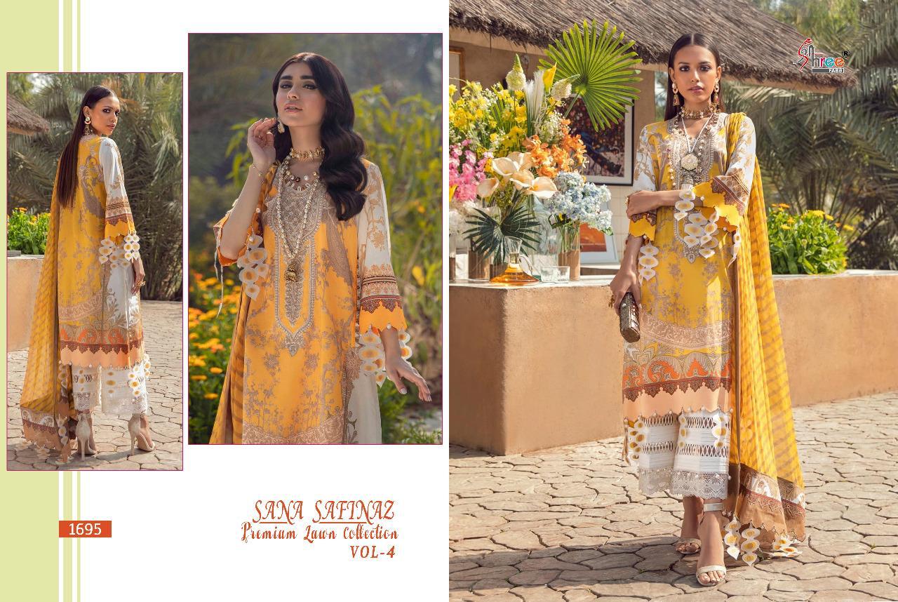 Shree Fabs Sana Safinaz Premium Lawn Collection Vol 4 Salwar Suit Wholesale Catalog 8 Pcs Suratfabric