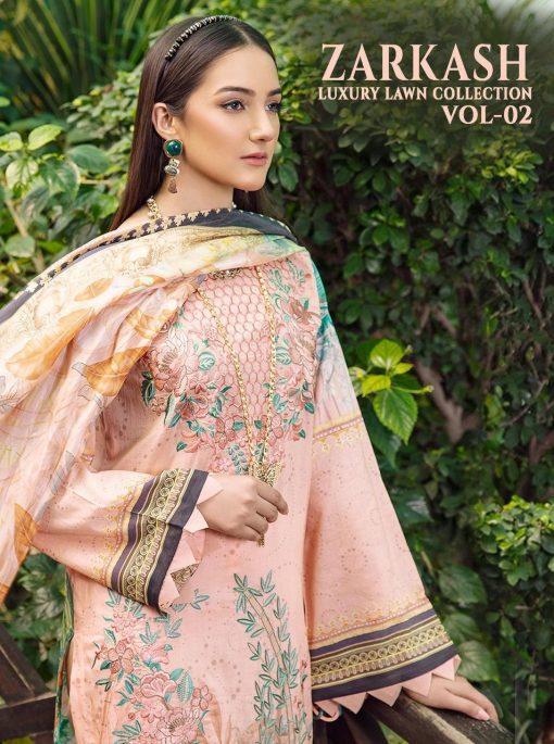 Shree Fabs Zarkash Luxury Lawn Collection Vol 2 Salwar Suit Wholesale Catalog 7 Pcs 8 510x685 - Shree Fabs Zarkash Luxury Lawn Collection Vol 2 Salwar Suit Wholesale Catalog 7 Pcs