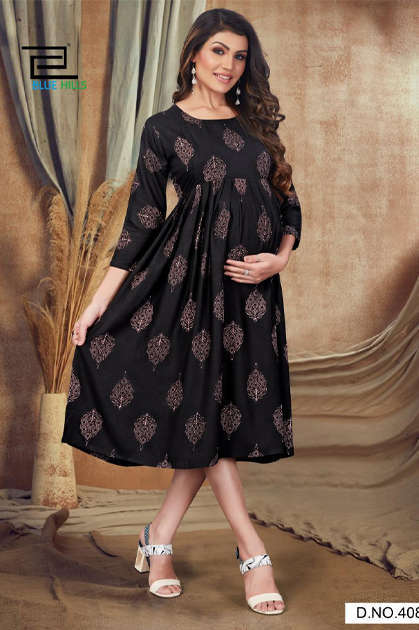 MATERNITY/ FEEDING KURTI (PARTY WEAR- BUTTERFLY SLEEVES) – Priya's Magic  World