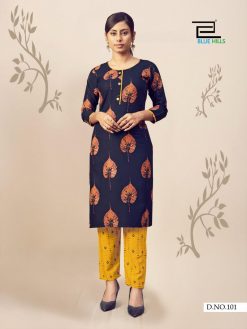 Blue Hills Jasmine Vol 1 Kurti with Pant Wholesale Catalog 10 Pcs