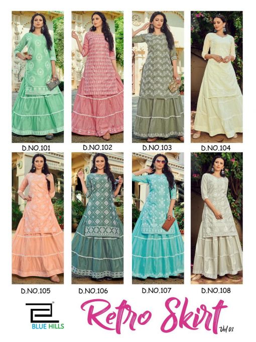 Blue Hills Retro Skirt Vol 1 Kurti with Skirt Wholesale Catalog 8 Pcs 11 510x680 - Blue Hills Retro Skirt Vol 1 Kurti with Skirt Wholesale Catalog 8 Pcs