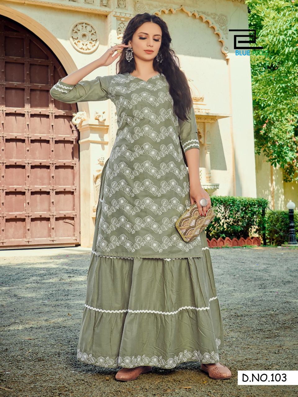 3/4th Sleeve Cotton Silk And Net Ladies Skirt Kurti with Heavy Work Dupatta  at Rs 15199/piece in Raipur