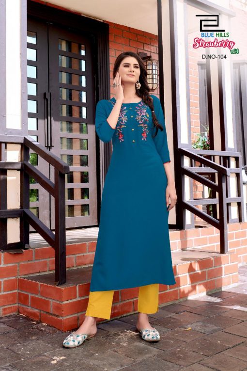 Blue Hills Strawberry Kurti Wholesale Catalog 7 Pcs 2 510x765 - Blue Hills Strawberry  Kurti Wholesale Catalog 7 Pcs