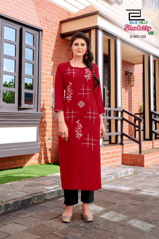 Blue Hills Strawberry Kurti Wholesale Catalog 7 Pcs 3 510x765 - Blue Hills Strawberry  Kurti Wholesale Catalog 7 Pcs