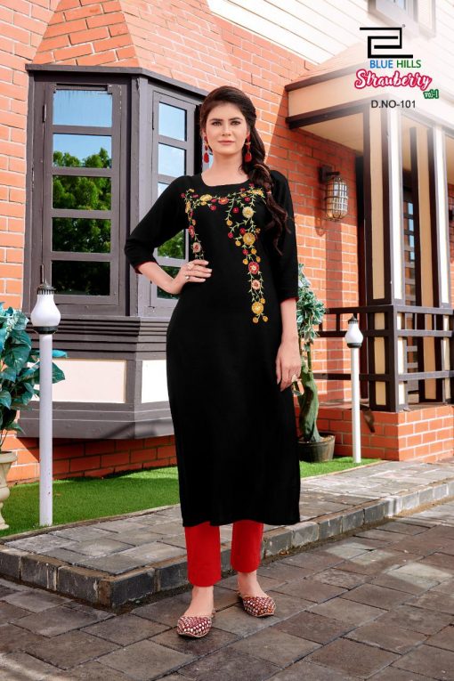 Blue Hills Strawberry Kurti Wholesale Catalog 7 Pcs 4 510x765 - Blue Hills Strawberry  Kurti Wholesale Catalog 7 Pcs