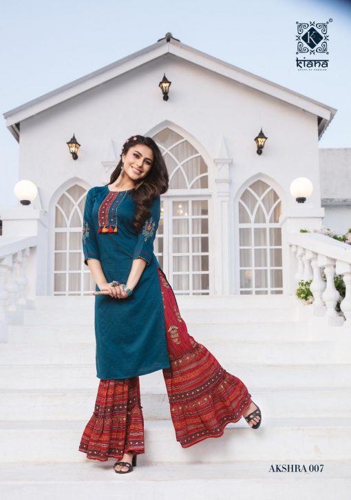 Kiana Akshra Kurti with Palazzo Sharara Pant Wholesale Catalog 8 Pcs 5 510x725 - Kiana Akshra Kurti with Palazzo Sharara Pant Wholesale Catalog 8 Pcs