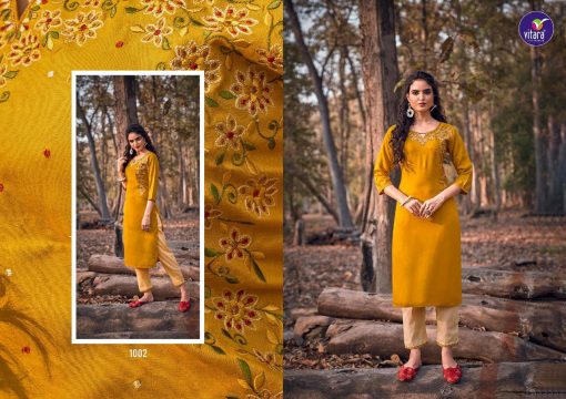 Vitara Lotus Kurti with Pant Wholesale Catalog 6 Pcs