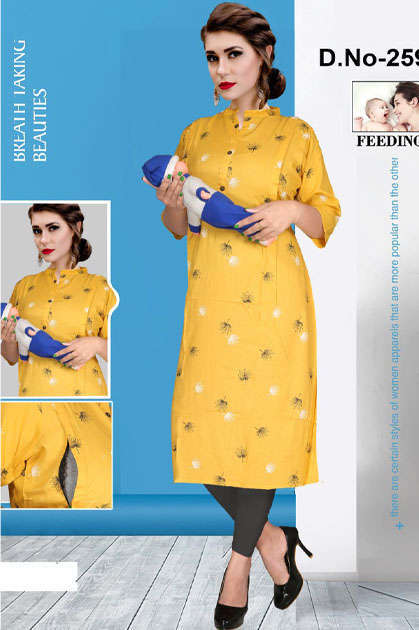 Buy JAGADAMBA CREATION COTTON EASY FEEDINGKURTIS FOR NEW MOTHER-BlueM  Online at Best Prices in India - JioMart.