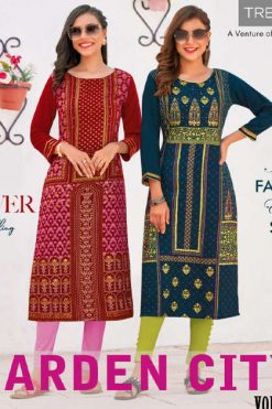 Diya Trends Gardencity Vol 10 by Kajal Style Kurti Wholesale Catalog 20 Pcs