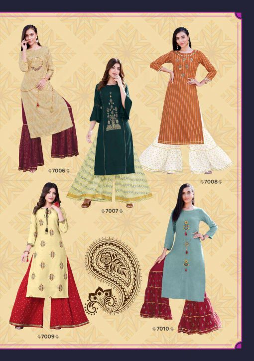 Kajal Style Fashion Label Vol 7 Kurti with Palazzo Sharara Wholesale Catalog 10 Pcs 13 510x725 - Kajal Style Fashion Label Vol 7 Kurti with Palazzo Sharara Wholesale Catalog 10 Pcs