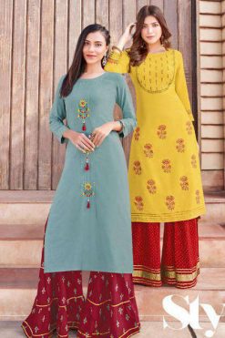 Kajal Style Fashion Label Vol 7 Kurti with Palazzo Sharara Wholesale Catalog 10 Pcs