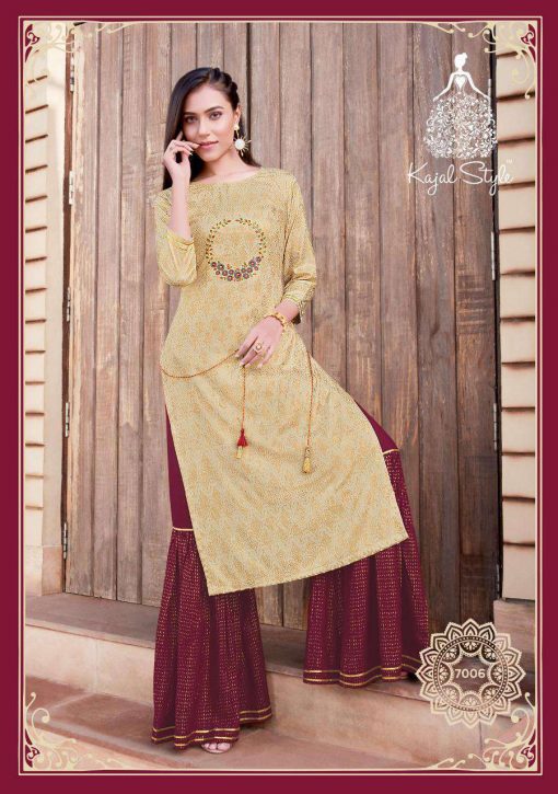 Kajal Style Fashion Label Vol 7 Kurti with Palazzo Sharara Wholesale Catalog 10 Pcs 7 510x725 - Kajal Style Fashion Label Vol 7 Kurti with Palazzo Sharara Wholesale Catalog 10 Pcs