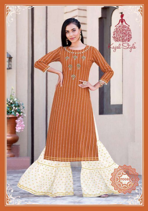 Kajal Style Fashion Label Vol 7 Kurti with Palazzo Sharara Wholesale Catalog 10 Pcs 9 510x725 - Kajal Style Fashion Label Vol 7 Kurti with Palazzo Sharara Wholesale Catalog 10 Pcs