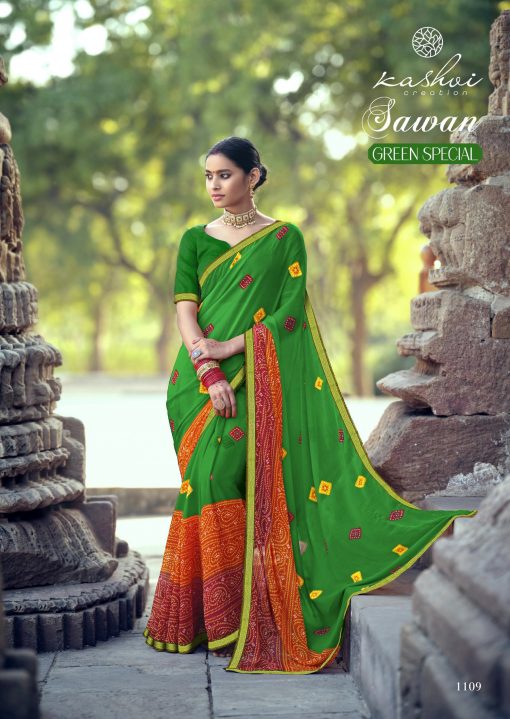 Kashvi Sawan Green by Lt Fabrics Saree Sari Wholesale Catalog 10 Pcs 21 510x719 - Kashvi Sawan Green by Lt Fabrics Saree Sari Wholesale Catalog 10 Pcs