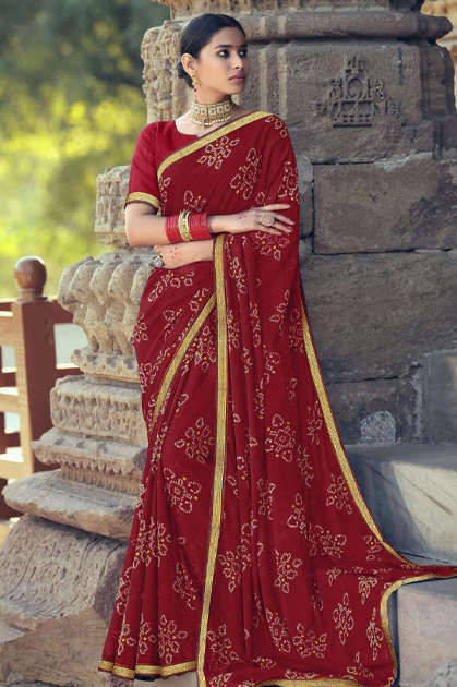 Kashvi Sawan Red by Lt Fabrics Saree Sari Wholesale Catalog 10 Pcs