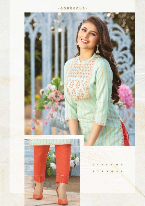 Kiana Hello Gorgeous Kurti with Pant Wholesale Catalog 8 Pcs 4 510x725 - Kiana Hello Gorgeous Kurti with Pant Wholesale Catalog 8 Pcs