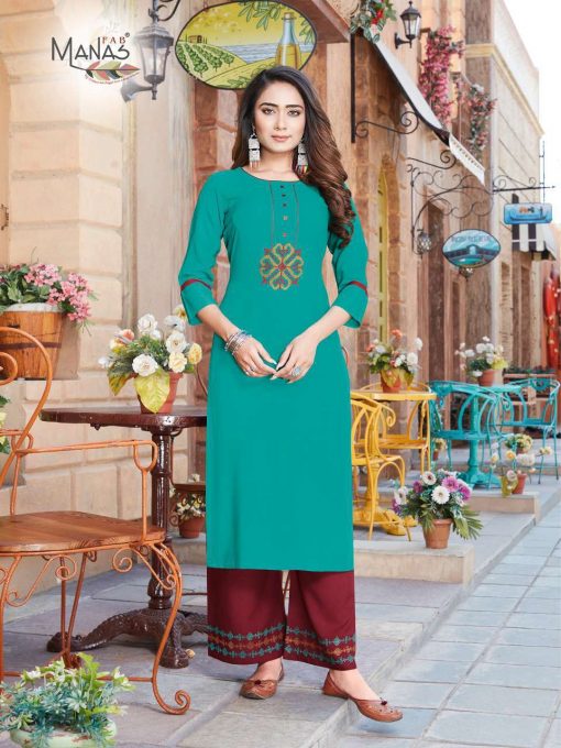 Manas Anishka Vol 6 Kurti with Palazzo Wholesale Catalog 6 Pcs 8 510x680 - Manas Anishka Vol 6 Kurti with Palazzo Wholesale Catalog 6 Pcs