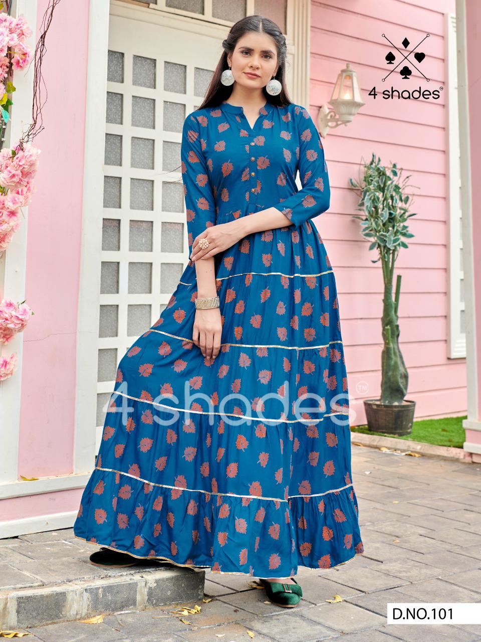 4 Shades Sundari Vol 1 by Blue Hills Kurti Wholesale Catalog 6 Pcs