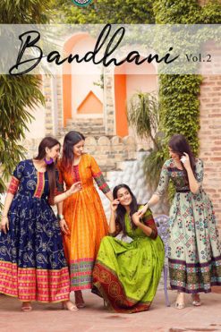 Aradhna Bandhani Vol 2 Kurti Wholesale Catalog 13 Pcs